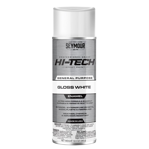 SEYMOUR® HI-TECH Spray Enamels - Gloss White, 12 oz